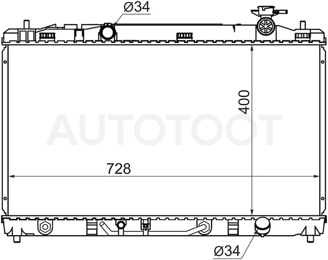 Радиатор Toyota Camry (XV40) 06-11 / Daihatsu Altis 06-10 / Toyota Aurion 06-12 / Camry UAE/USA 06-11 / Venza 08-16