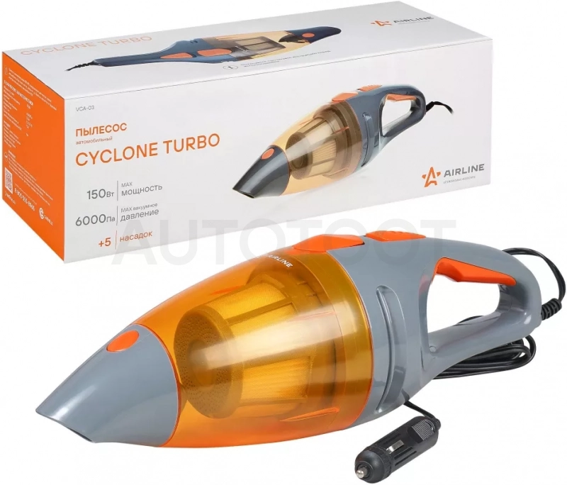 Пылесос CYCLONE TURBO 6000PA в сумке (150Вт, 0,5л) - Артикул VCA03 - Производитель Airline - Фото, Отзывы, Цены