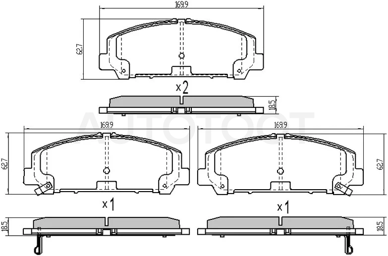 Колодки тормозные передние -STD10601LA1A Sat для INFINITI QX56