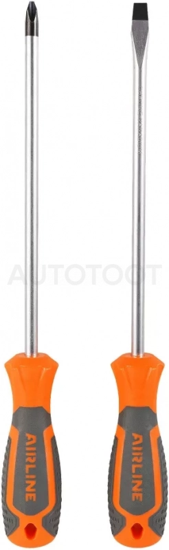 Набор отвёрток 2 пр. (SL8x200mm, PH3x200mm), пласт.подвес - Артикул ATAU015 - Производитель Airline - Фото, Отзывы, Цены