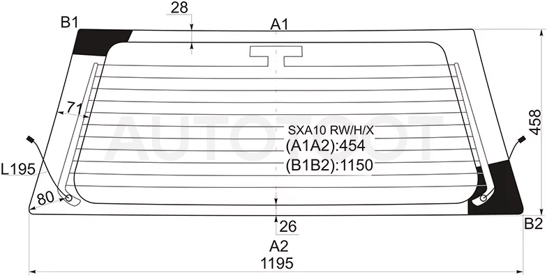 Стекло заднее (Цвет зеленый/ Обогрев) Toyota RAV4 (XA10) 94-00 - Артикул SXA10RWHX - Производитель Xyg - Фото, Отзывы, Цены