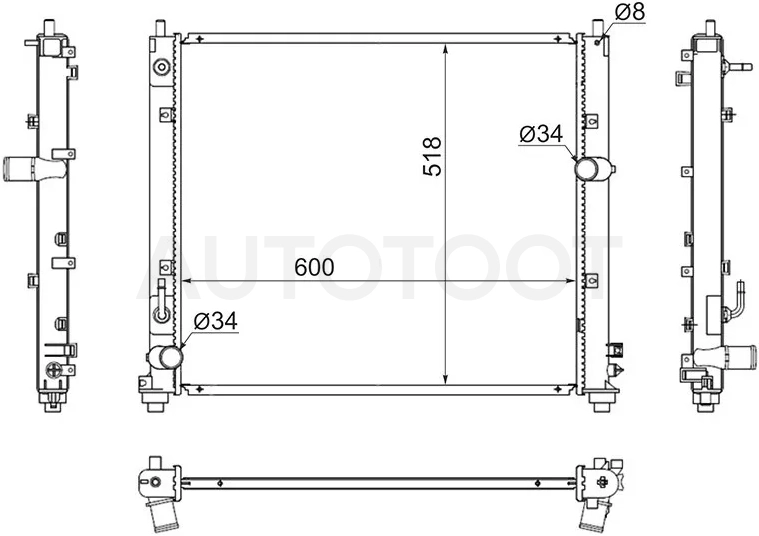 Радиатор Cadillac CTS 07-15 / SRX 04-09 - Артикул CA00021 - Производитель Sat - Фото, Отзывы, Цены