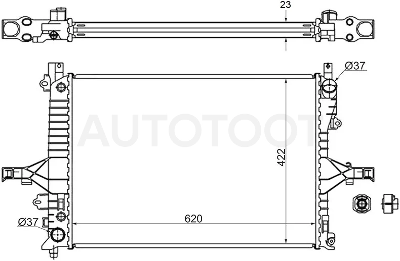 Радиатор Volvo S60 00-10 / S80 98-06 / V70 00-07 / XC70 00-07