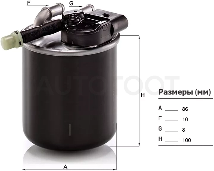 Фильтр топливный MERCEDES C-CLASS W204/ W205/ E-CLASS W212/ M-CLASS W166 2,2 3,0 DIESEL