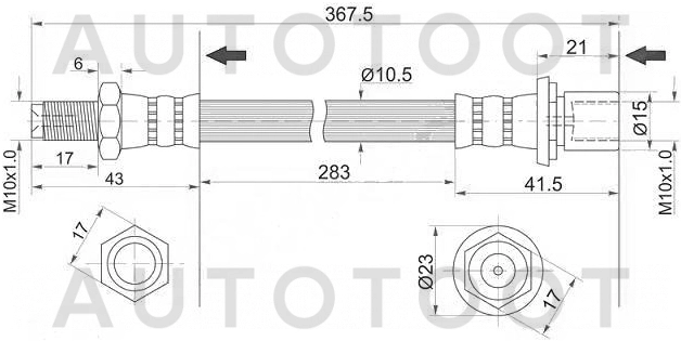 Шланг тормозной -ST9094702B15 Sat для TOYOTA LAND CRUISER PRADO