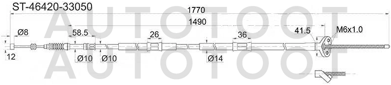 Трос стояночного тормоза задний левый -ST4643033050 Sat для TOYOTA CAMRY, TOYOTA CAMRY GRACIA, LEXUS ES300
