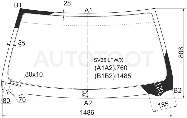 Стекло лобовое Toyota Camry Europe/Russia (XV10) 91-96 / Camry UAE/USA 91-96