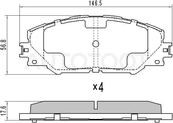 Колодки тормозные (Спереди) Toyota Harrier (XU60) 13-20 / Prius (ZVW30,ZVW50) 09-19 / Prius Alpha 11-21 / RAV4 (XA30,XA40) 05-19 / Scion tC 10-16 / Toyota Auris 09-18 / Blade 06-12 / Mark X Zio 07-13 / Mirai 14