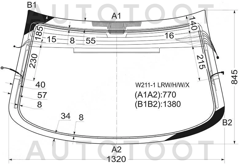 Стекло заднее триплекс с обогревом -  для MERCEDES E-CLASS