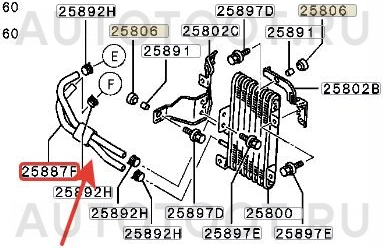 Патрубок радиатора масляного (Вариатор) -  для MITSUBISHI LANCER, MITSUBISHI ASX, MITSUBISHI OUTLANDER