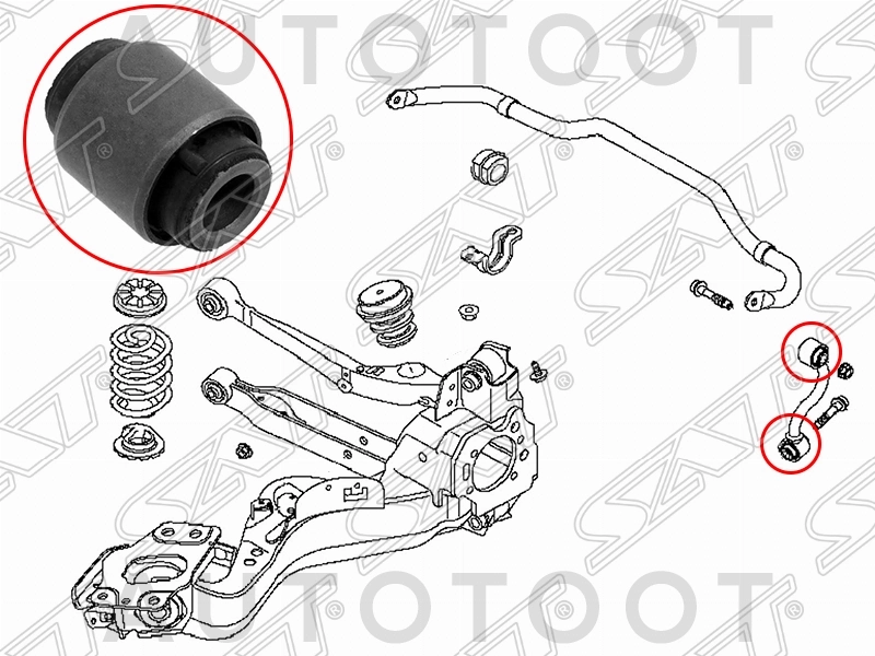 Сайлентблок задней тяги стабилизатора -ST55618JD00AB Sat для NISSAN JUKE, NISSAN SERENA, NISSAN QASHQAI, NISSAN X-TRAIL