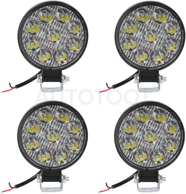 Фара светодиод. круглая, 9LED, направленный свет, 9Вт, 83х83х22, 12В, кмпл. 4шт., STANDART