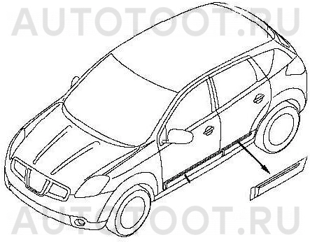 Молдинг задней левой двери -STDT65041M2 Sat для NISSAN QASHQAI