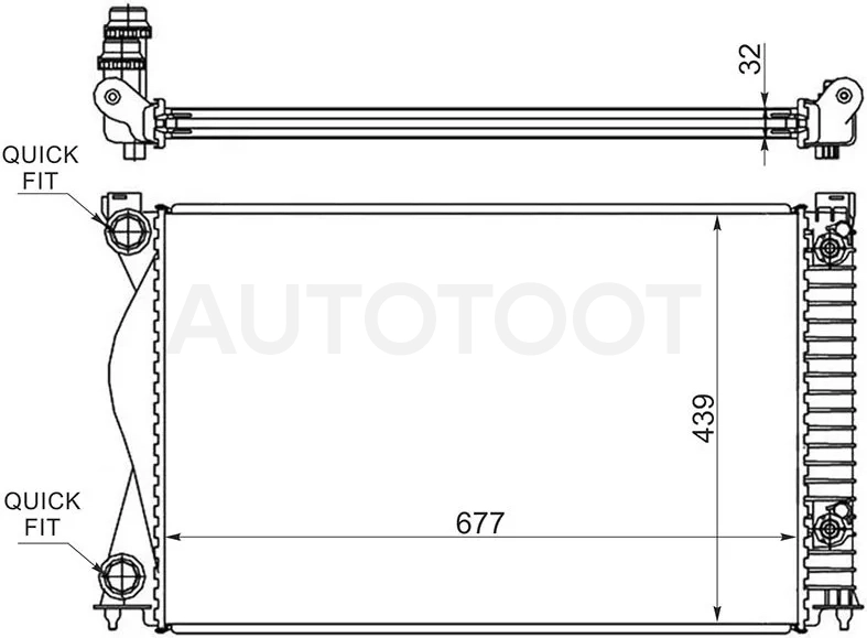 Радиатор Audi A6 04-10 / S6 06-11 - Артикул AD000604 - Производитель Sat - Фото, Отзывы, Цены