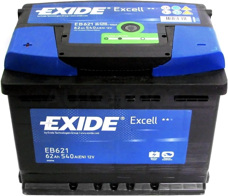 Аккумулятор EXIDE 62Ah 540A прямая полярность(+-)