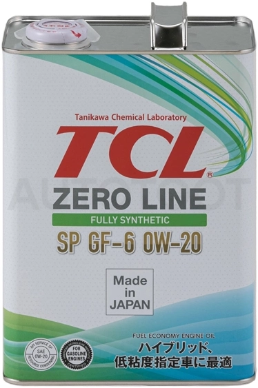 Масло моторное синтетическое TCL 0W-20 Zero Line Fully Synth, SP, 4л