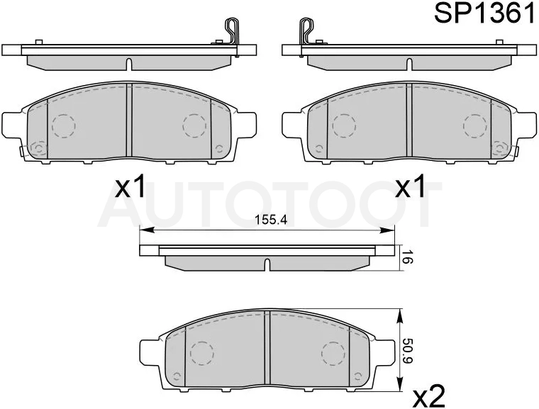 Колодки тормозные (Спереди) Mitsubishi L200 07- / Pajero Sport 08-17 / Challenger 96-01 / Triton 06-11 / Renault Megane 99-03