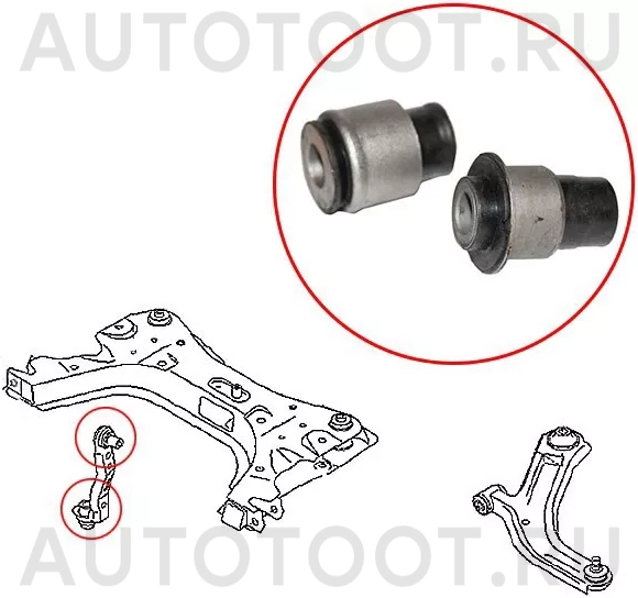 Сайлетблоки переднего крепления подрамника -ST54525EL000B Sat для NISSAN AD