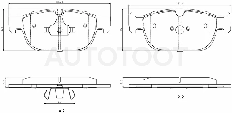 Колодки тормозные (Спереди) Volvo S60 18- / XC60 17-22 / XC90 14- / S90 16-20
