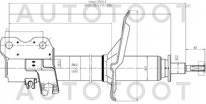 Амортизатор передний правый -ST543028H725 Sat для NISSAN X-TRAIL