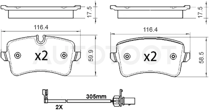 Колодки тормозные (Сзади) Audi A4 08-19 / A5 07-16 / A6 10-18 / A7 10-18
