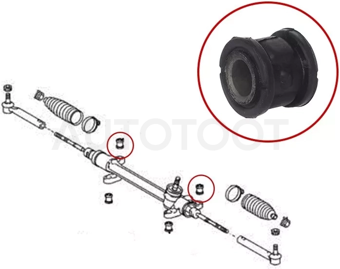 Сайлентблок рулевой рейки Toyota Corolla (E150,E120) 00-13 / Corolla Fielder 00-12