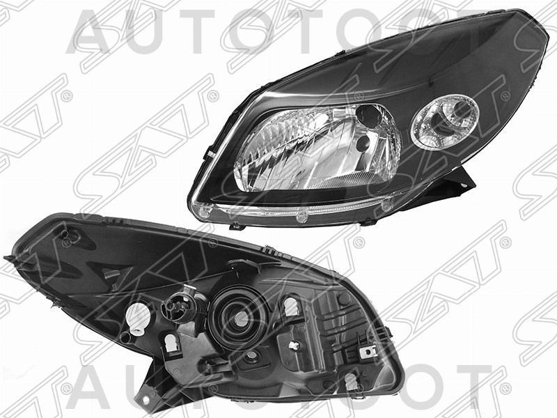 Фара левая (черная) -ST5511170L Sat для RENAULT SANDERO