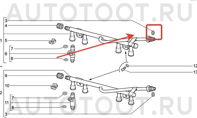 Кольцо уплотнительное топливной трубки -  для LADA (ВАЗ) PRIORA