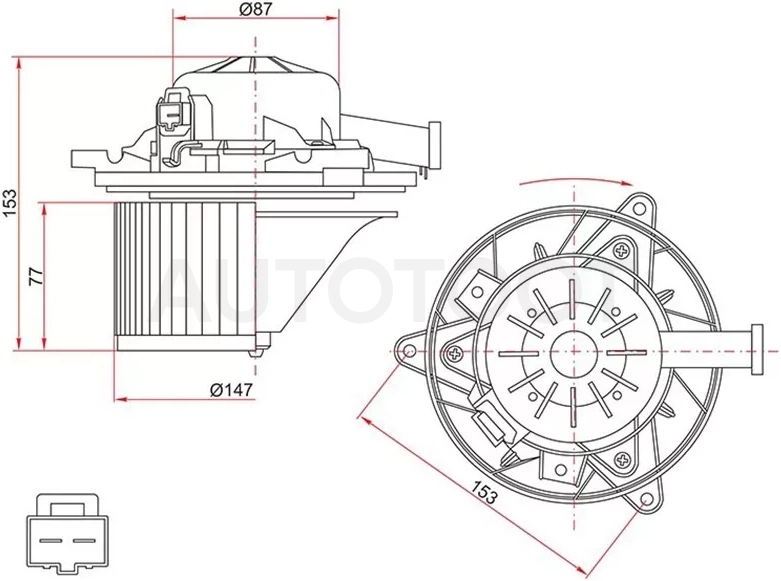 Мотор отопителя салона (Левый руль) Chevrolet Cruze 09-15 / Daewoo Lacetti 08-11