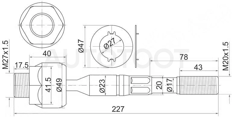 Тяга рулевая -ST4550369025 Sat для TOYOTA LAND CRUISER