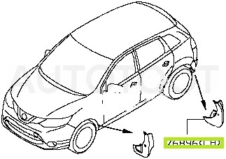 Брызговик задний левый -STDT66064B2 Sat для NISSAN QASHQAI