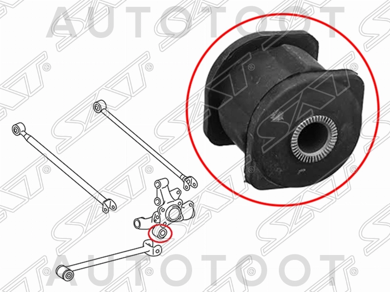 Сайлентблок задней продольной тяги задний -ST4230506020U Sat для LEXUS ES300, TOYOTA CAMRY, TOYOTA AVALON, TOYOTA HIGHLANDER, TOYOTA WINDOM, TOYOTA MARK II QUALIS, TOYOTA KLUGER, TOYOTA HARRIER