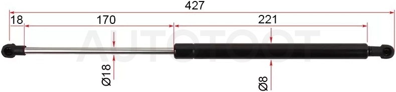 Амортизатор крышки багажника Toyota Vitz 05-10 / Yaris 05-13 (Справа=Слева)