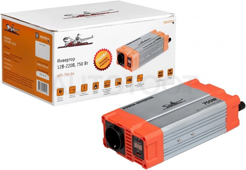 Преобразователь напряжения (инвертор) 12/220V 750W AIRLINE