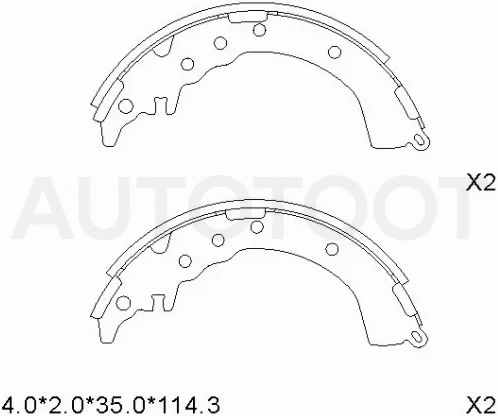 Колодки тормозные барабанные Toyota Caldina (T190,T210) 92-02 / Carina 96-01