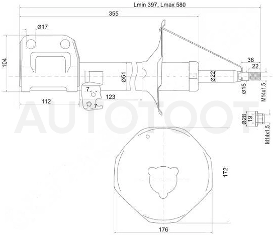 Амортизатор передний правый -JAS0261 Just Drive для TOYOTA AVENSIS