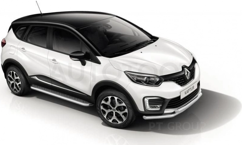 RENAULT Kaptur 2016-  Защита порогов с алюм. площадкой Ø51мм (НПС) - Артикул RKA220302 - Производитель PT Group - Фото, Отзывы, Цены