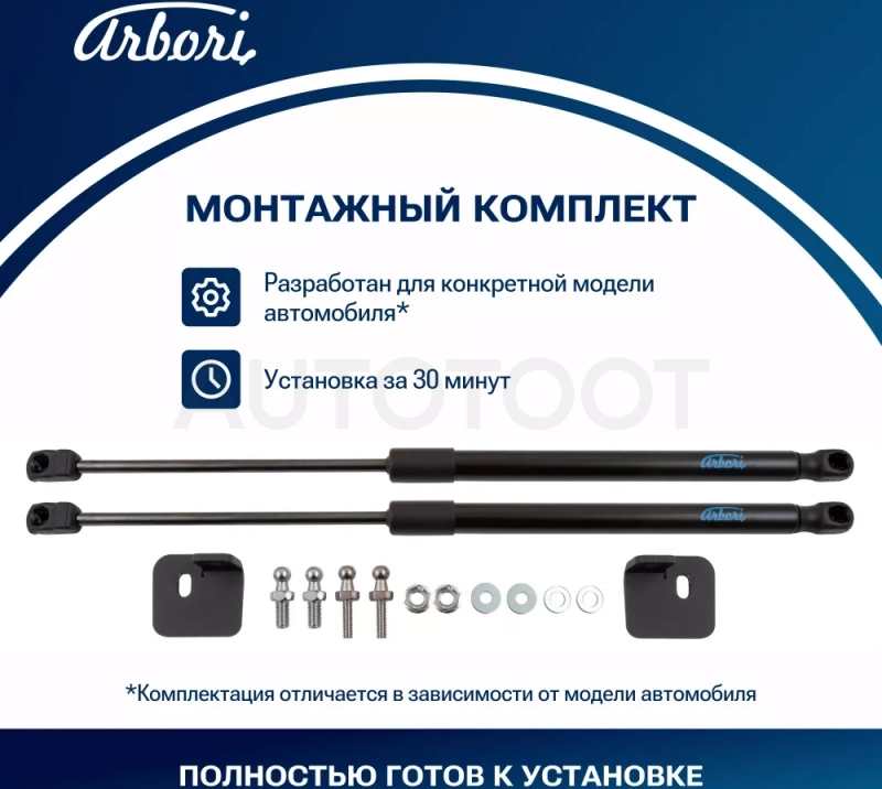 Упоры капота для Moskvitch 3, 3E, 2022-, к-т 2 шт - Артикул ARBORIHD065101 - Производитель Arbori - Фото, Отзывы, Цены