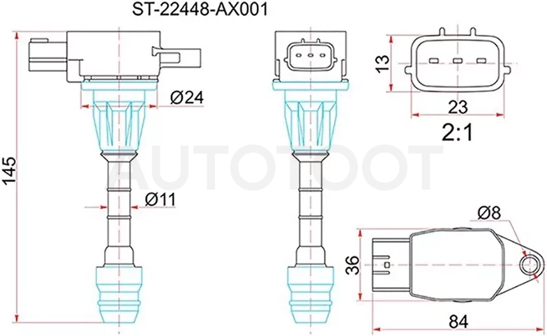 Катушка зажигания NISSAN CR10DE/CR12DE/CR14DE 02-/MARCH K12/CUBE Z11 (4)
