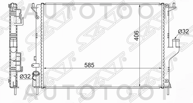 Радиатор охлаждения 1.4 / 1.6 -SGRN0002081R Sat для RENAULT LOGAN