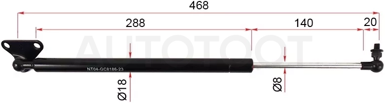 Амортизатор крышки багажника Toyota Land Cruiser (J200) 07-21 / Lexus LX 07-23 (Слева)