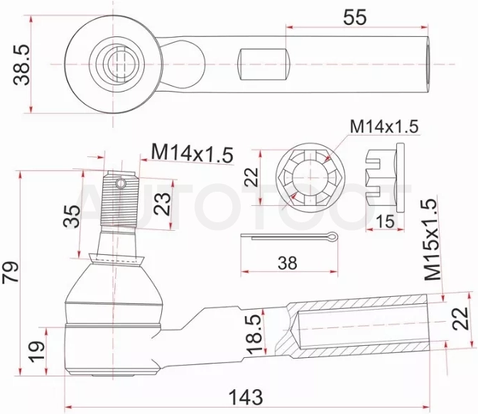 Наконечник рулевой TOYOTA HIACE 04 - Артикул ST4504629456 - Производитель Sat - Фото, Отзывы, Цены