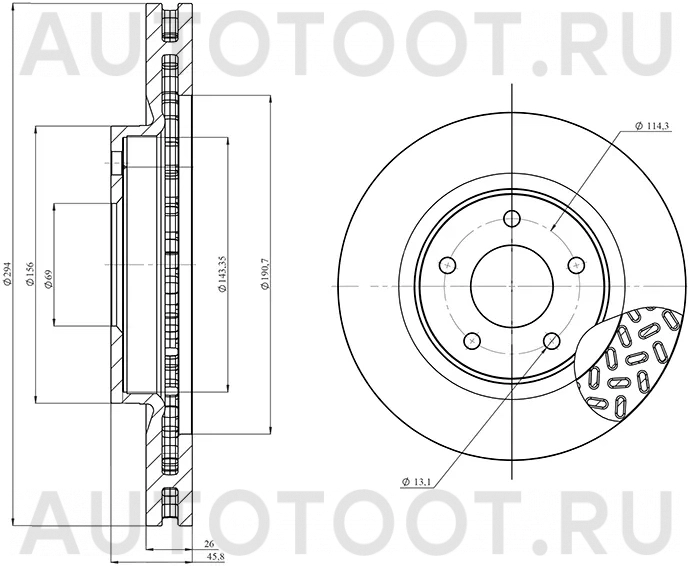 Диск тормозной (Спереди) Mitsubishi ASX 10- / Lancer 07-17 - Артикул HSDB0137 - Производитель Hosu - Фото, Отзывы, Цены