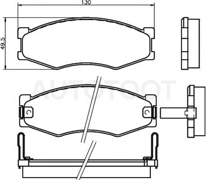 Колодки тормозные (Спереди) Nissan Atlas F 92-07 / Cedric 83-04 / Datsun 85-96 / Gloria 83-99