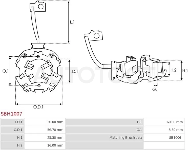 Щеточный узел Chevrolet Aveo 11-15 / Cruze 09-15 - Артикул SBH1007 - Производитель AS-PL - Фото, Отзывы, Цены