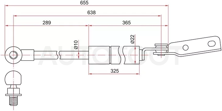Амортизатор крышки багажника Subaru Forester 97-02 (Слева) - Артикул ST60315FC211 - Производитель Sat - Фото, Отзывы, Цены