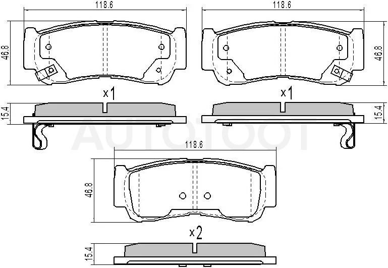 Колодки тормозные (Сзади) Hyundai Santa Fe 05-12 / H1 97-07 / Starex 97-07 / SsangYong Rodius 04-18