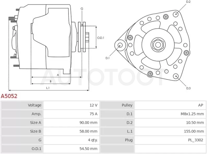 Генератор SUZUKI SWIFT 1.3/1.5 03-11 M13A/M15A - Артикул A5052 - Производитель AS-PL - Фото, Отзывы, Цены