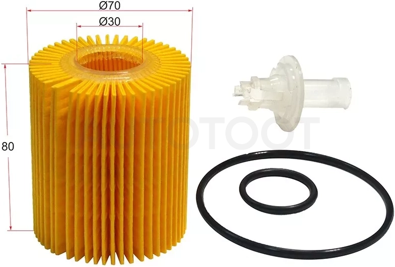 Фильтр масляный (картридж) TOYOTA AVENSIS,AURIS,LEXUS LS460 1-2TRFE, 3-4GRFE 06