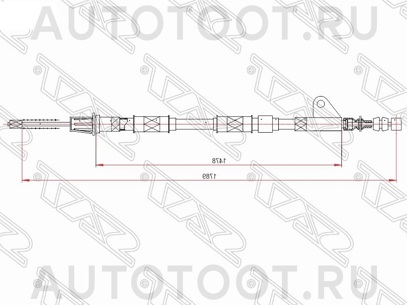 Трос ручного тормоза левый (под барабанные тормоза) -2998729SX Stellox для TOYOTA AVENSIS